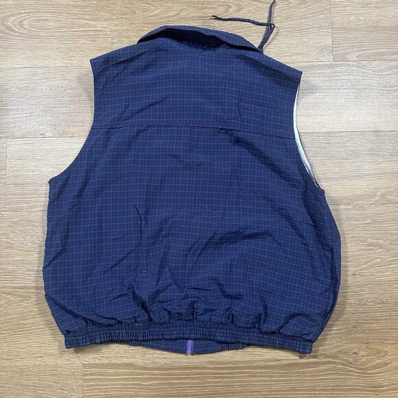 Vintage Wimbledon Tennis Vest Jacket L Plaid Zip Up Sleeveless All England Club - Picture 3 of 5